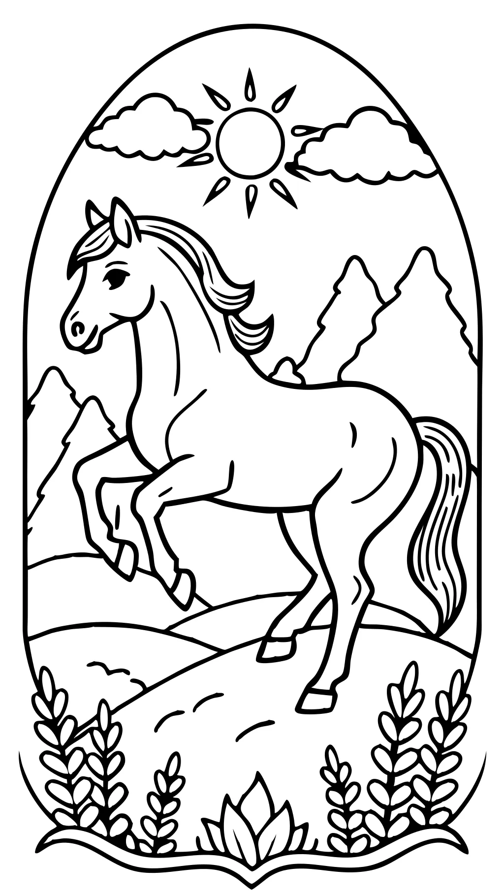 pribtable coloring page horse